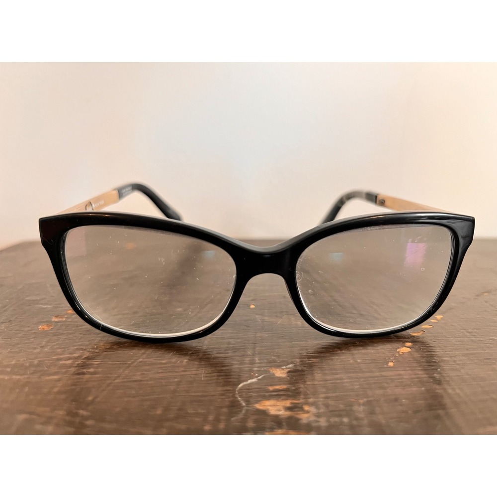 Kate Spade Angelisa 807 Black Gold Floral Eyeglass Frames with Case Womens NWOT